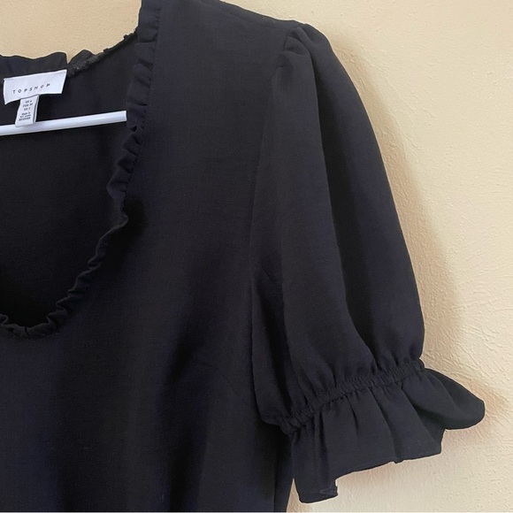 TOPSHOP Black Peplum Top Sz-2 - Picture 5 of 9